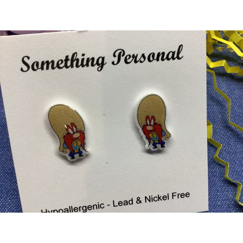 Yosemite Sam - Looney Tunes Inspired Post Earrings - Gift Boxed - Chibi Cute